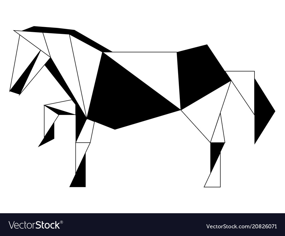 Abstract low poly horse icon Royalty Free Vector Image