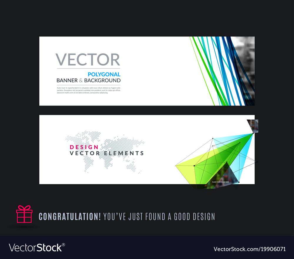 Abstract set of modern horizontal website