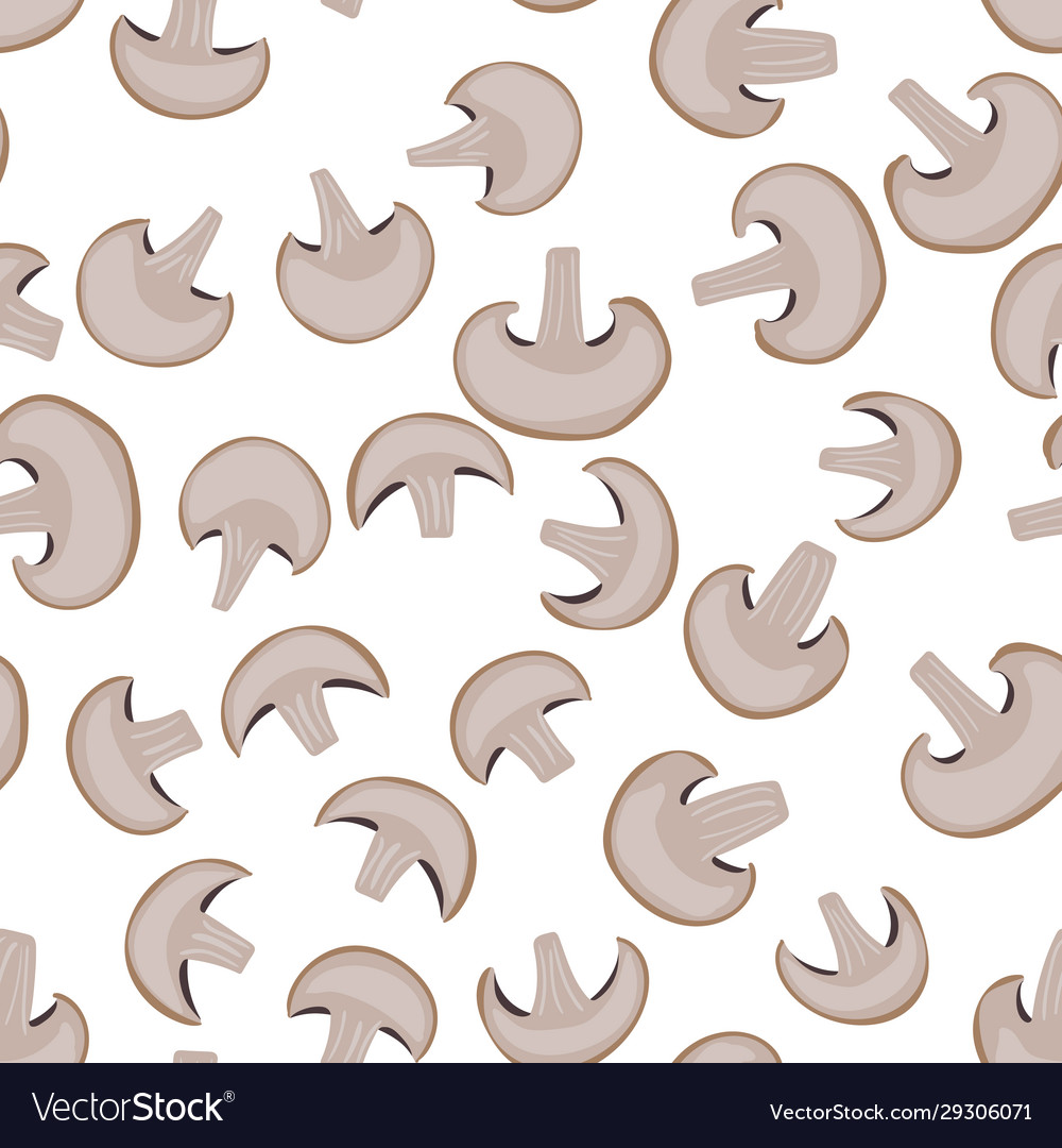 Champignons seamless pattern background vector image Champignons seamless pattern background