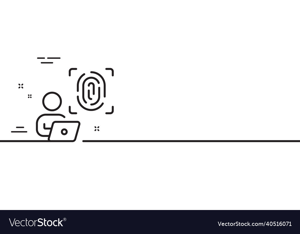 Computer fingerprint line icon finger print scan Vector Image Computer fingerprint line icon finger print scan