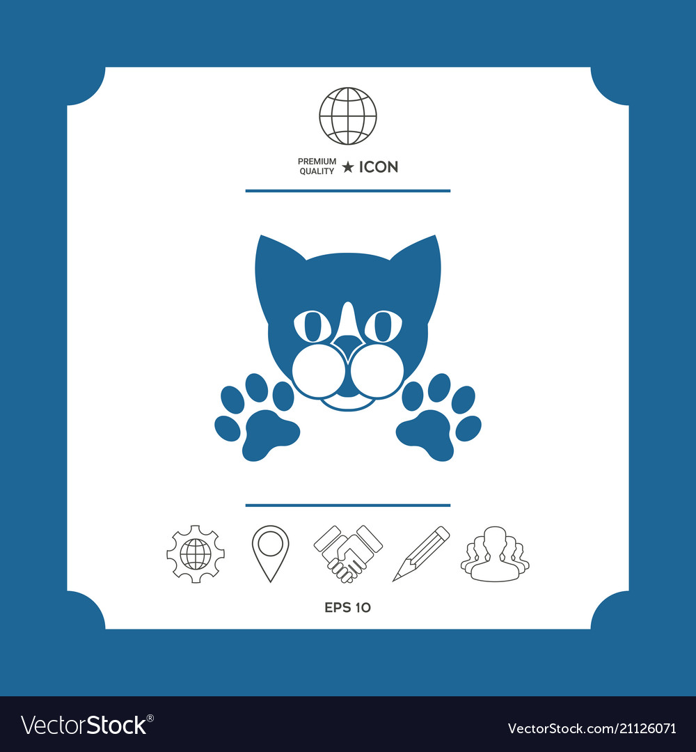 Cut cat with paws - logo symbol protect sign