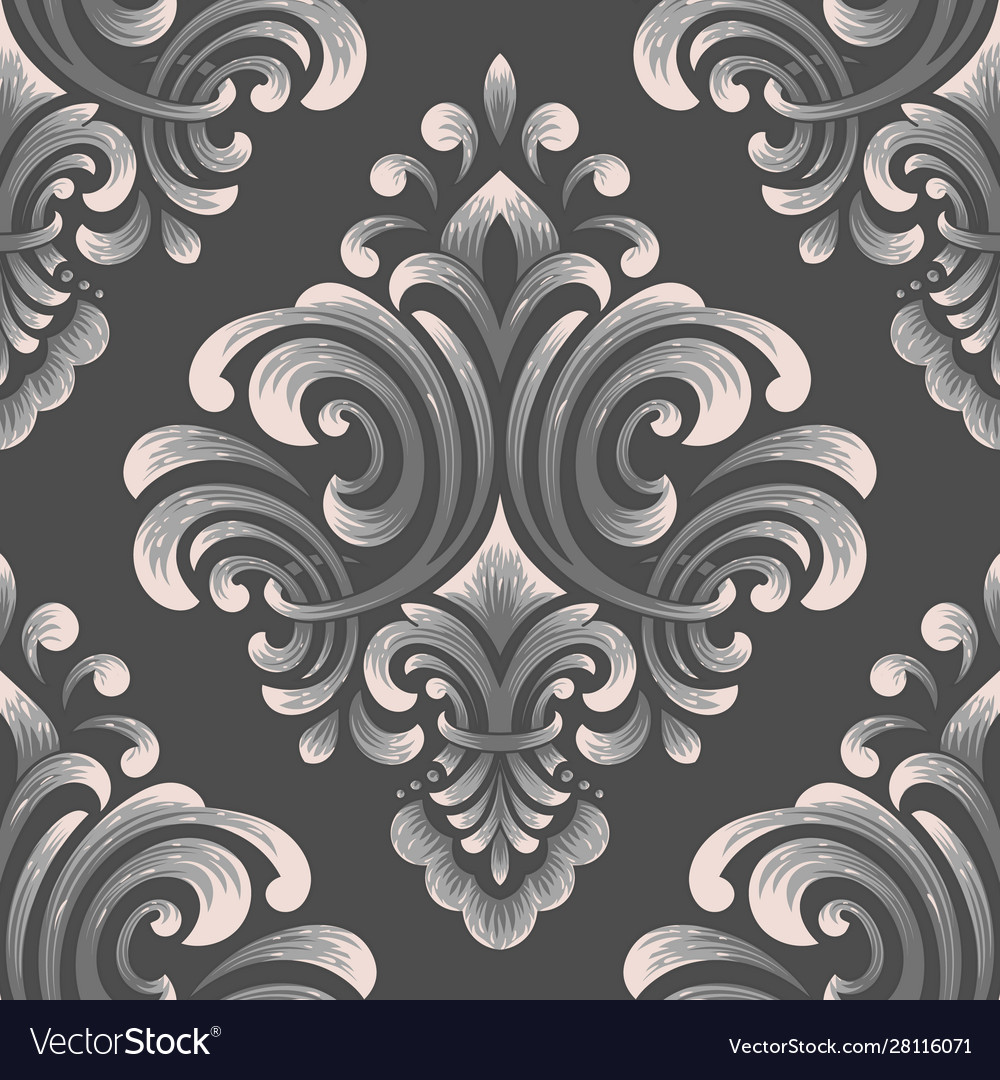 Damask seamless pattern element classical vector image Damask seamless pattern element classical