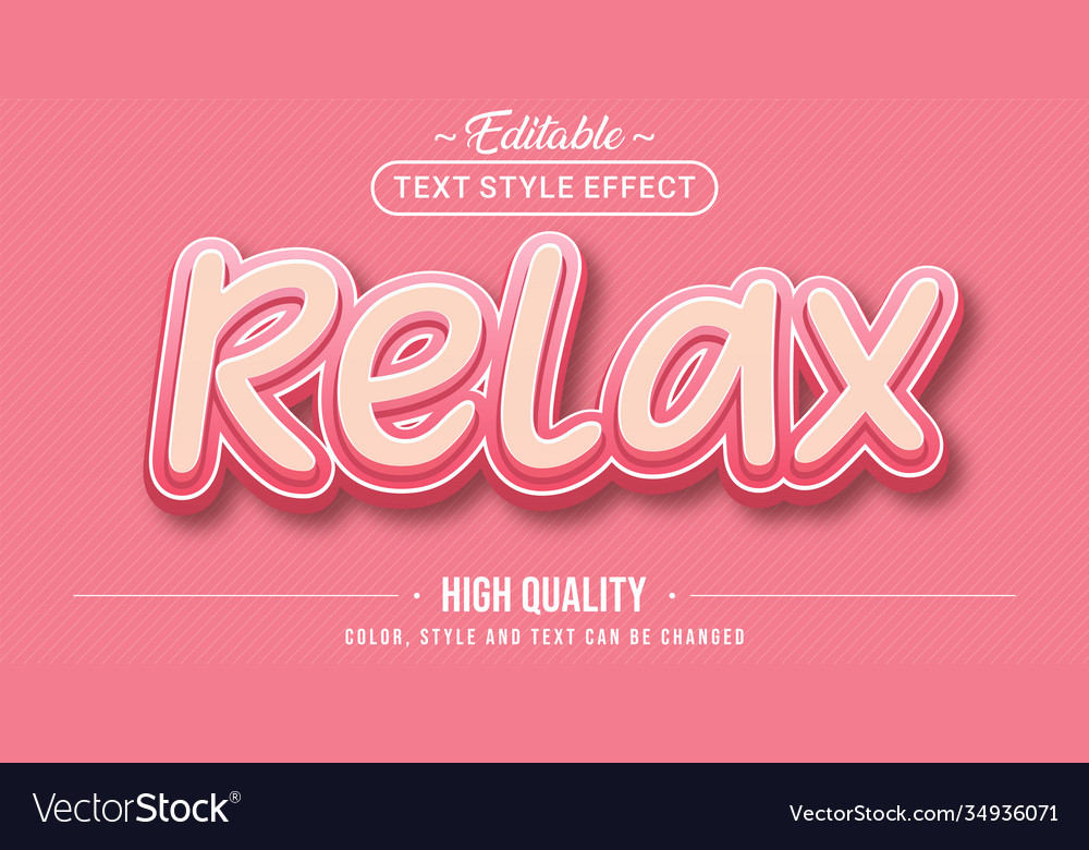 Editable text style effect - relax with light