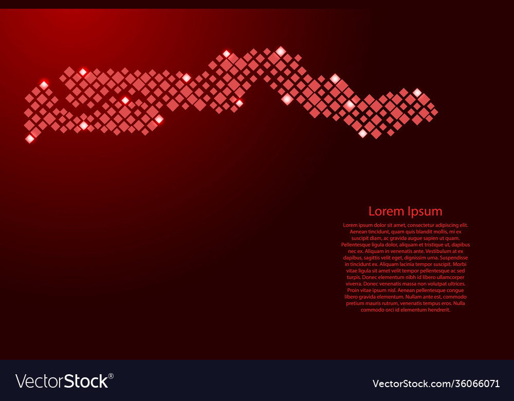 Gambia map from red pattern rhombuses vector image Gambia map from red pattern rhombuses