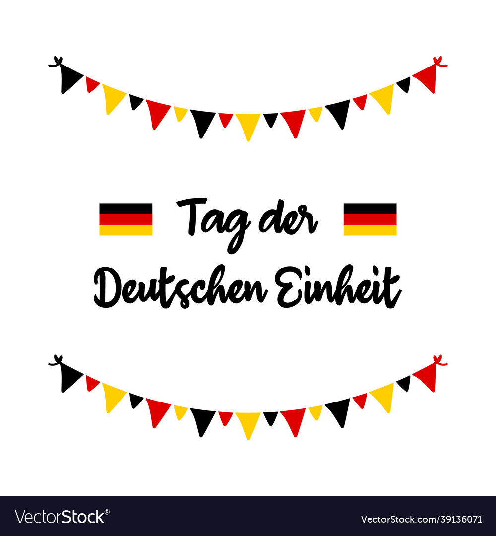 German unity day greeting card with flags