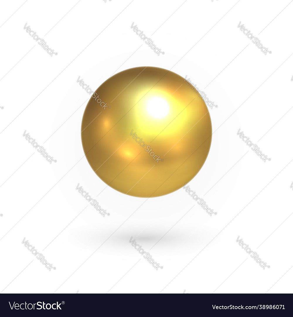 Golden ball hanging in air gold colored vector image Golden ball hanging in air gold colored