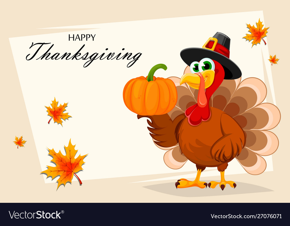 Happy thanksgiving turkey vector image Happy thanksgiving turkey