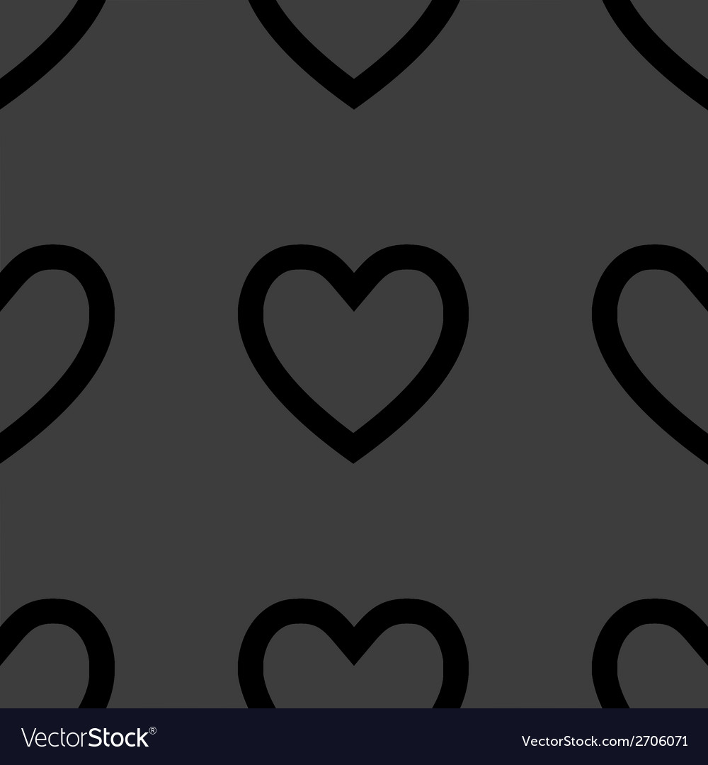 Heart web icon flat design seamless pattern