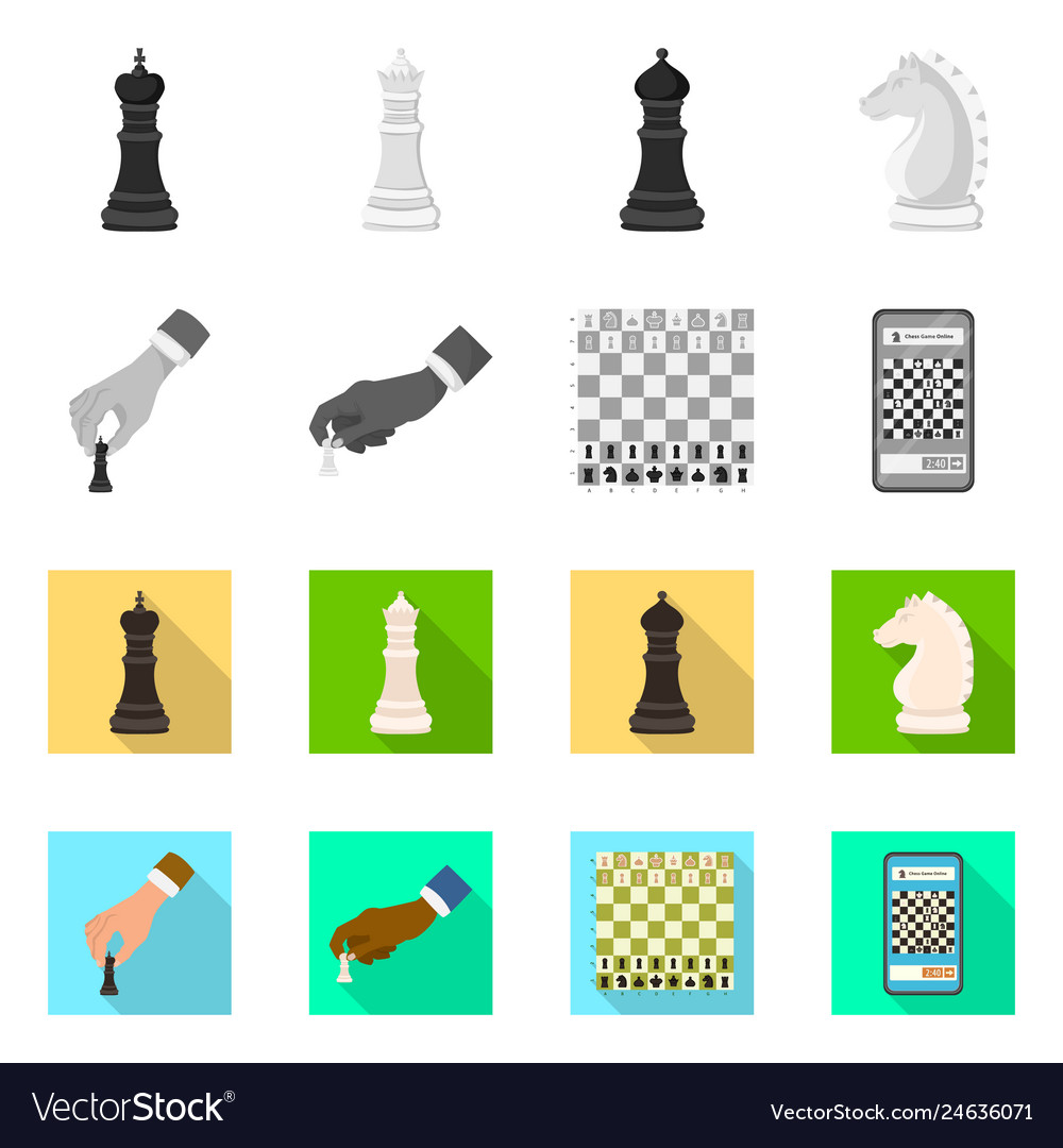Isolated object of checkmate and thin sign set vector image Isolated object of checkmate and thin sign set