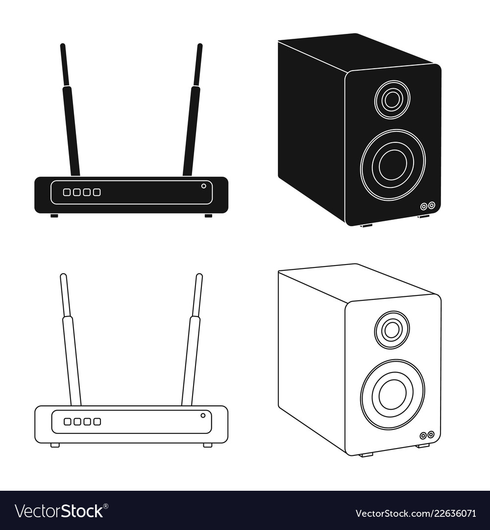 Isolated object of laptop and device logo set
