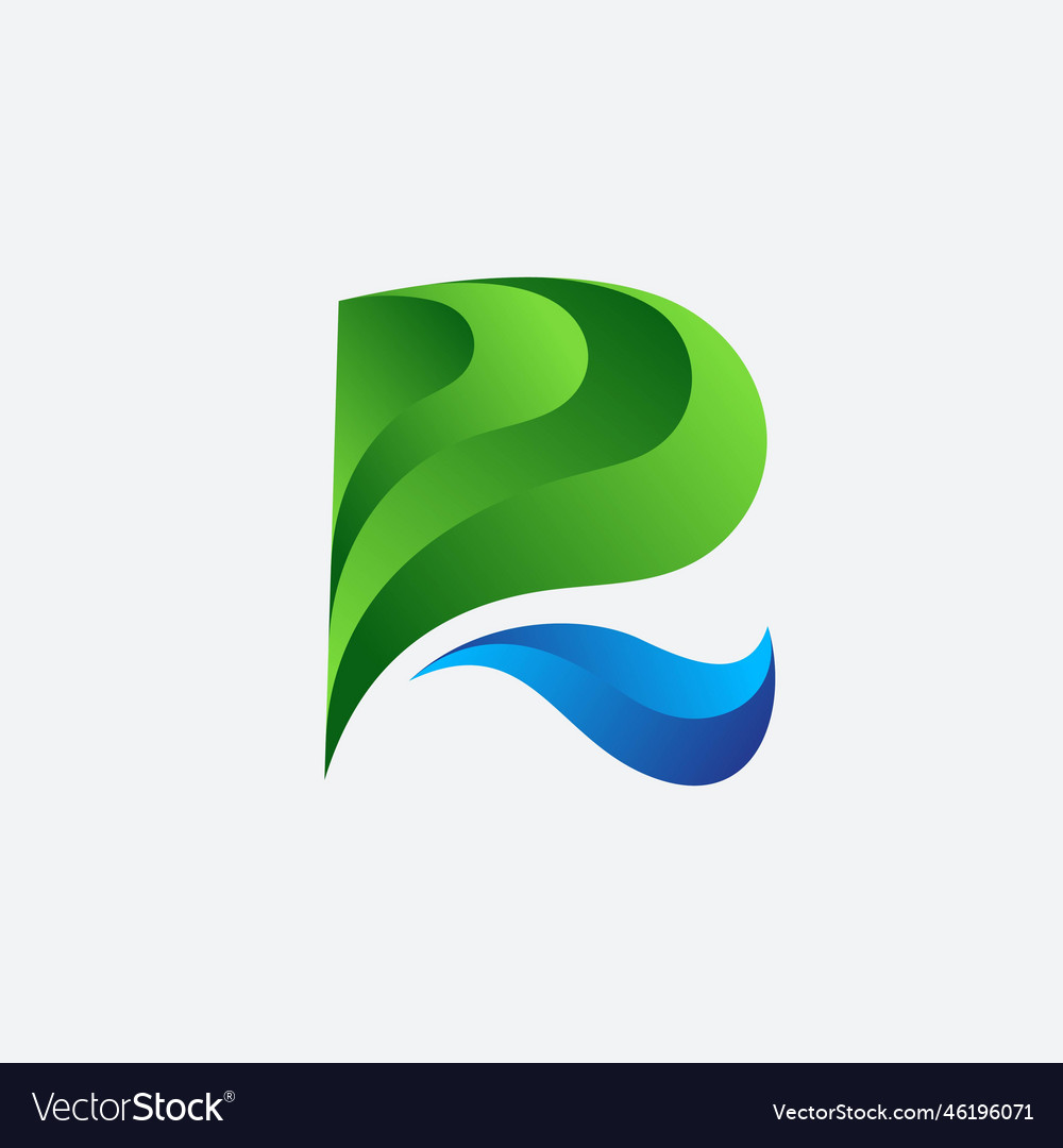 Letter r leaf logo design