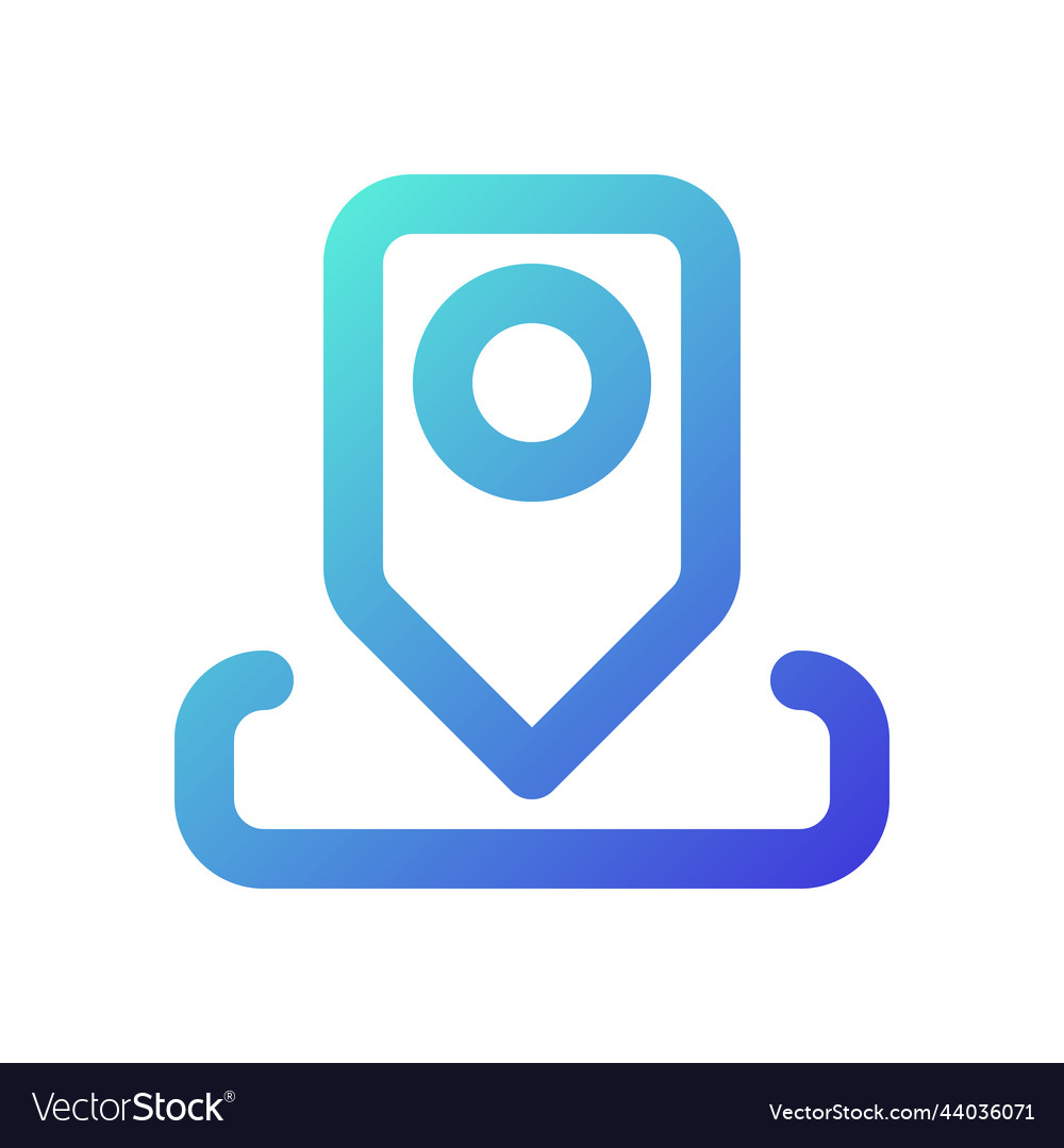 Location pin pixel perfect gradient linear ui icon vector image Location pin pixel perfect gradient linear ui icon