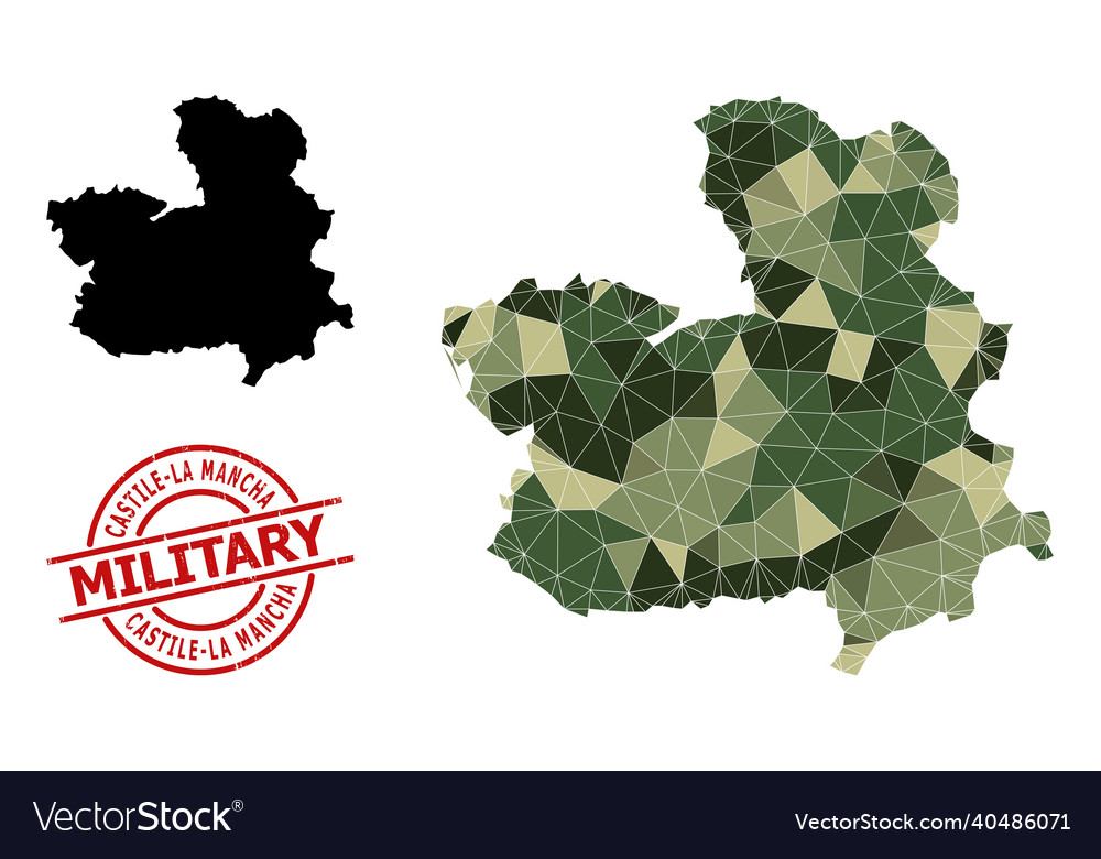 Lowpoly mosaic map of castile-la mancha province