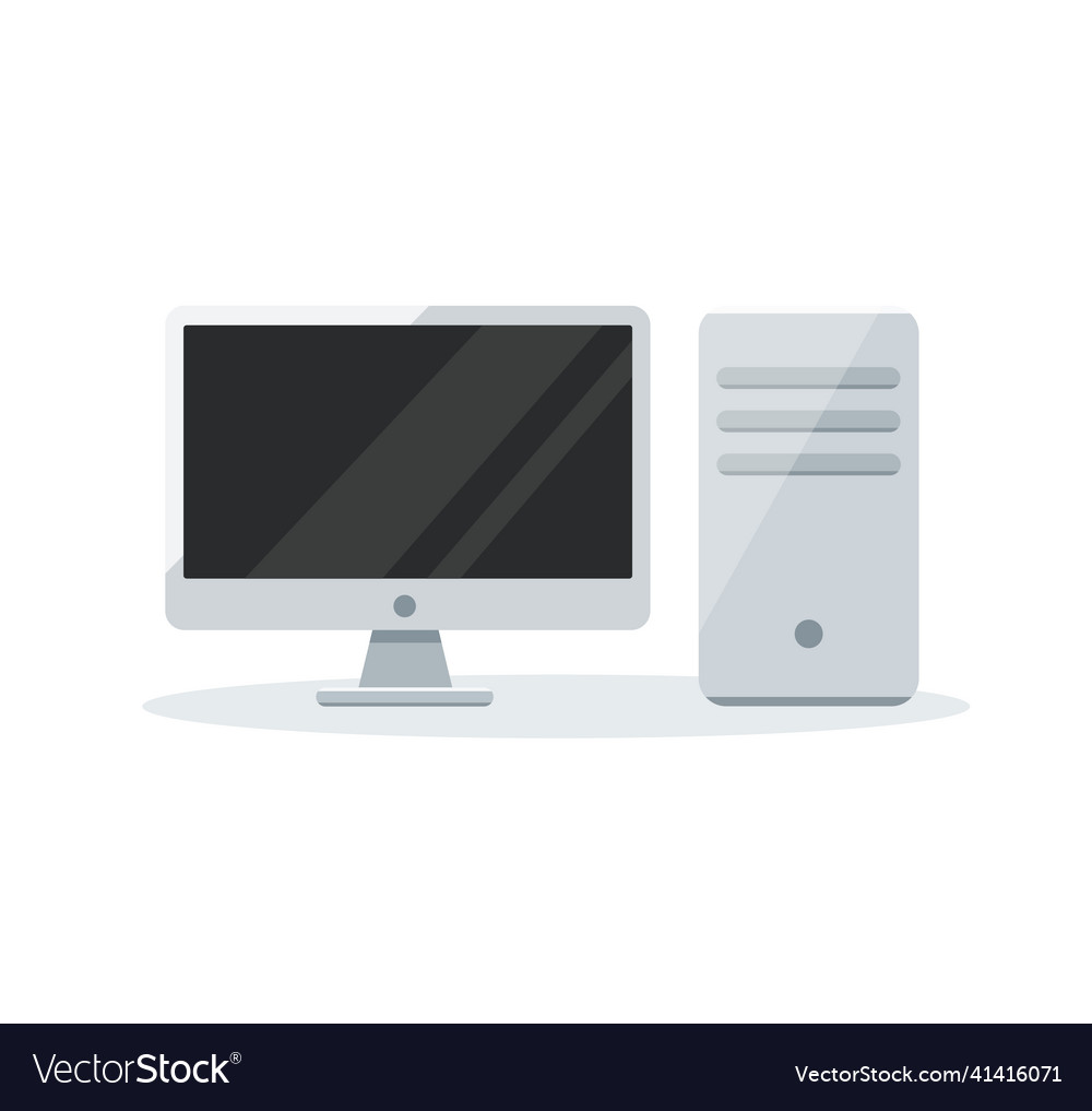 Pc computer and monitor Vector Image Pc computer and monitor