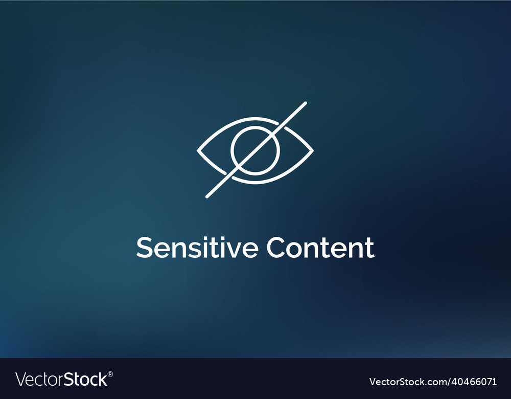 Sensitive content warning icon eye Royalty Free Vector Image