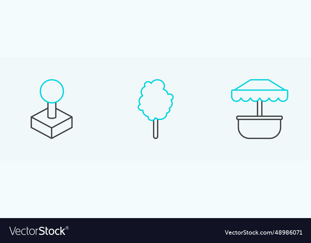 Set line attraction carousel joystick for arcade vector image Set line attraction carousel joystick for arcade