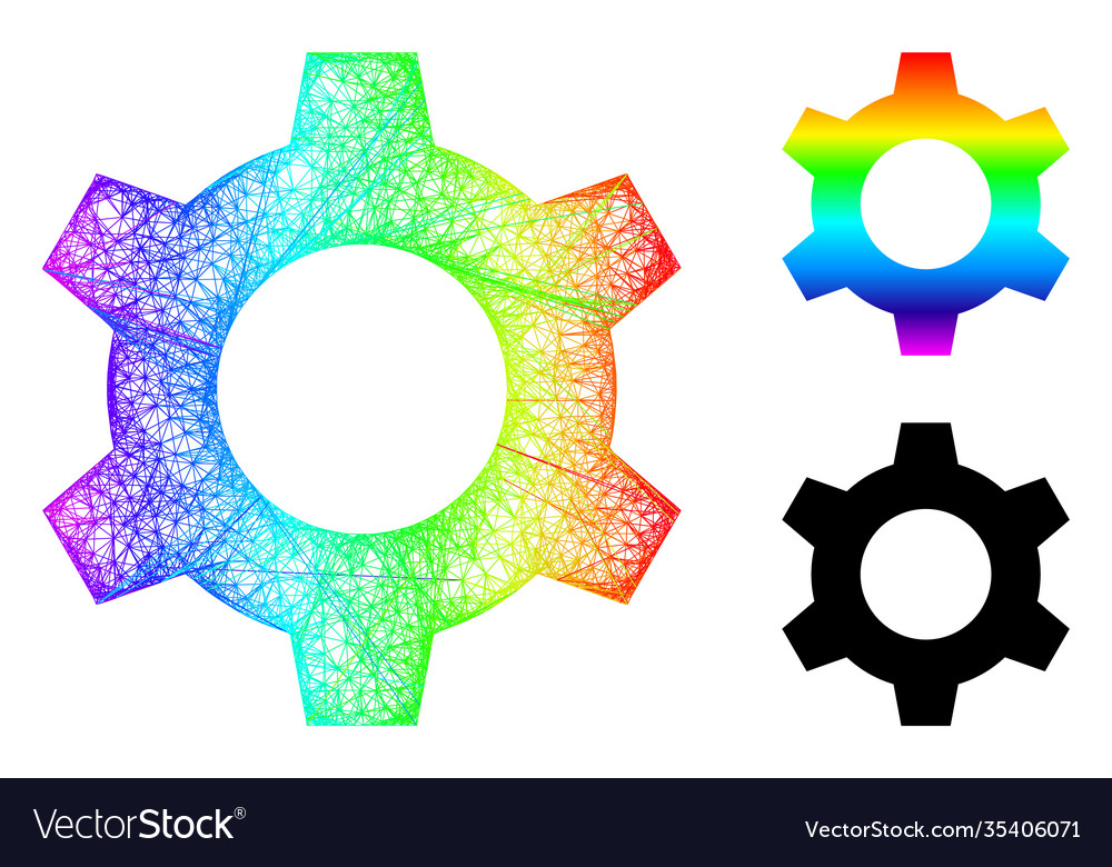Spectral network gradient cog icon Vector Image Spectral network gradient cog icon