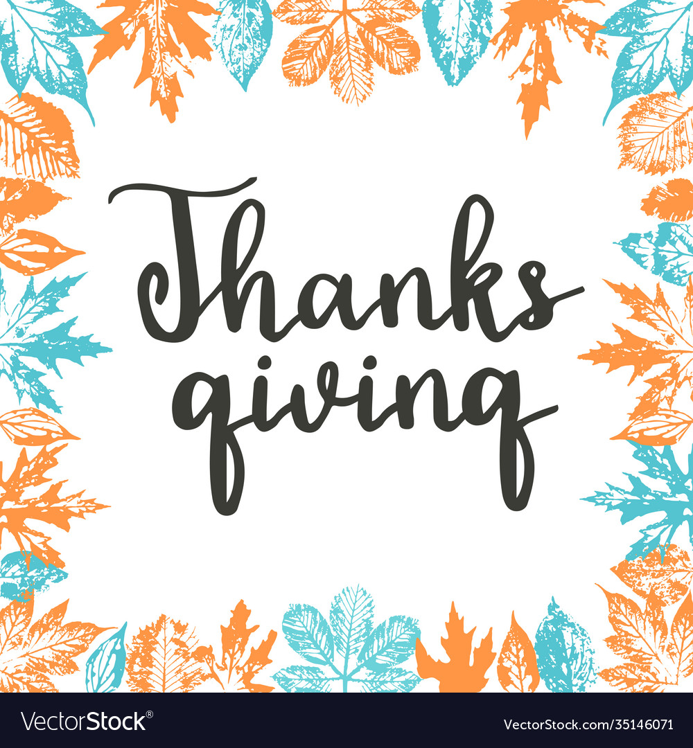 Thanksgiving typography hand drawn lettering Vector Image