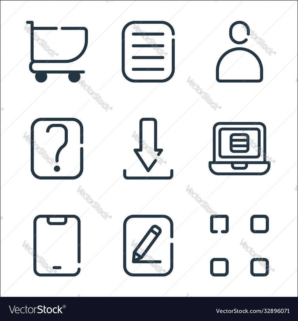 Ui master line icons linear set quality vector image Ui master line icons linear set quality