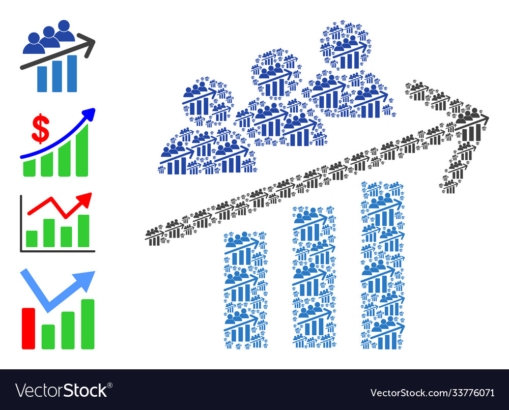 Users trend arrow recursive mosaic self icons vector image Users trend arrow recursive mosaic self icons