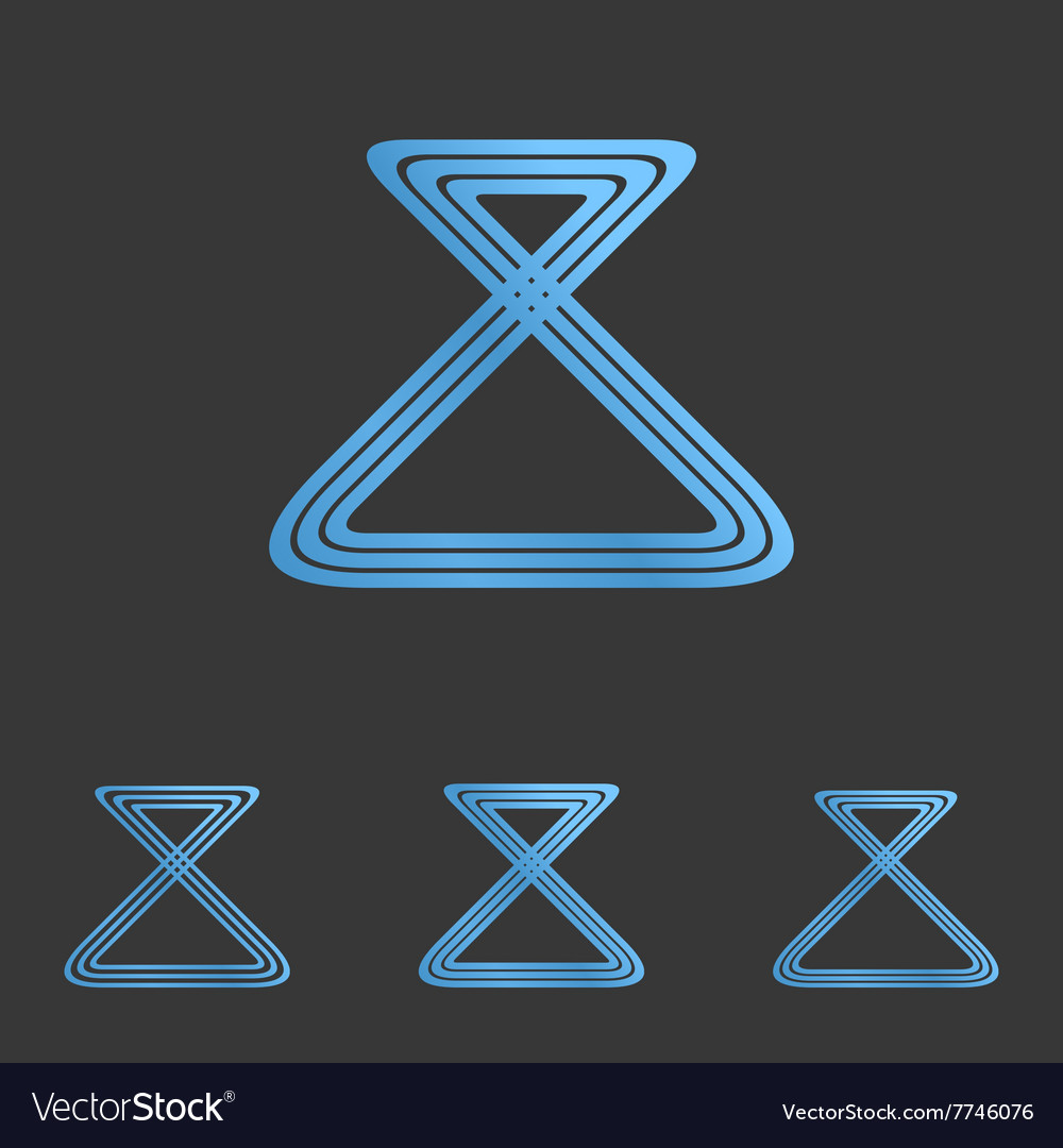 Blue line loop logo design set
