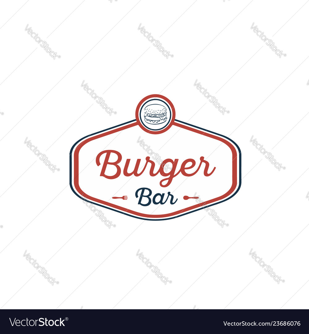 Burger Bar Logo - Retro Style