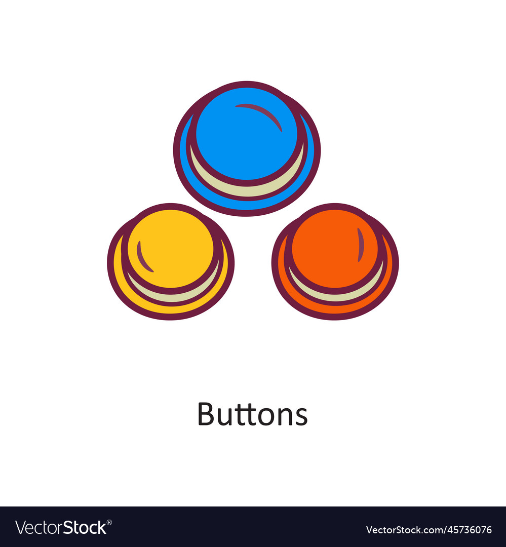 Buttons fill outline icon design