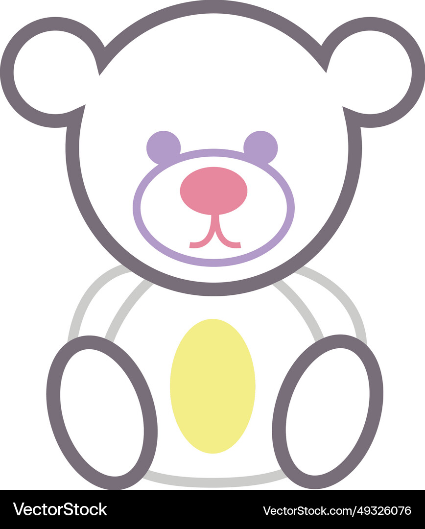 Colored teddy bear icon Royalty Free Vector Image