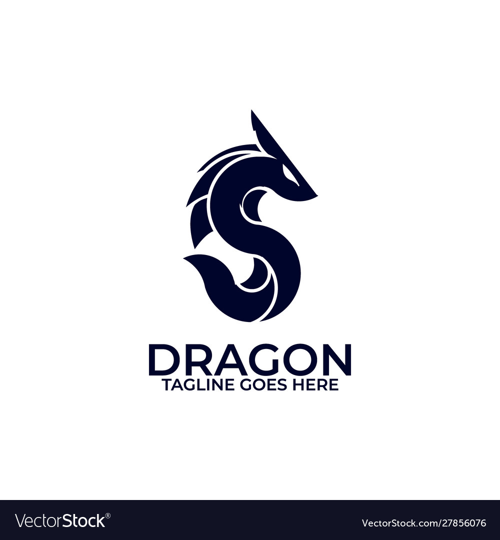 Dragon silhouette design concept template