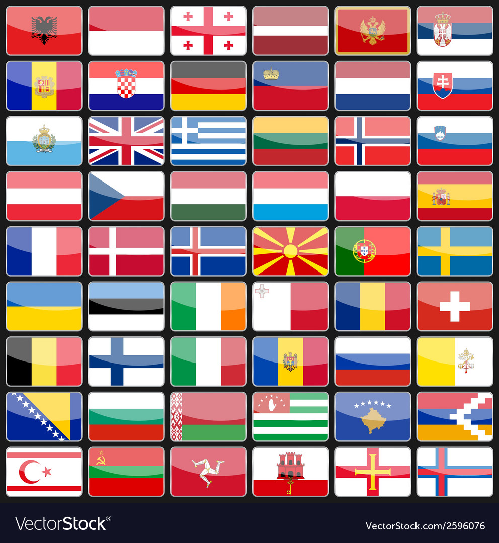 Elements of design icons flags the countries Vector Image