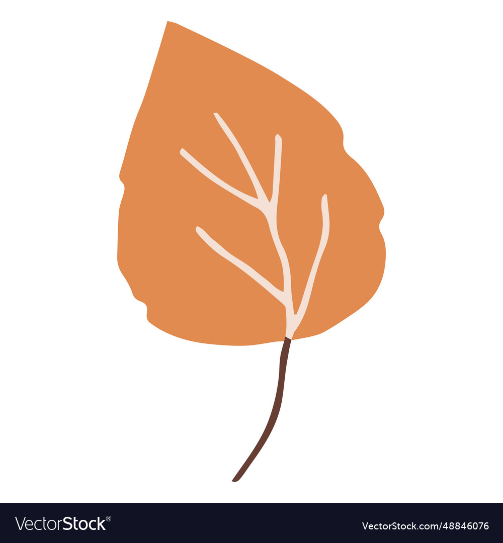 Flat orange leaf Royalty Free Vector Image - VectorStock