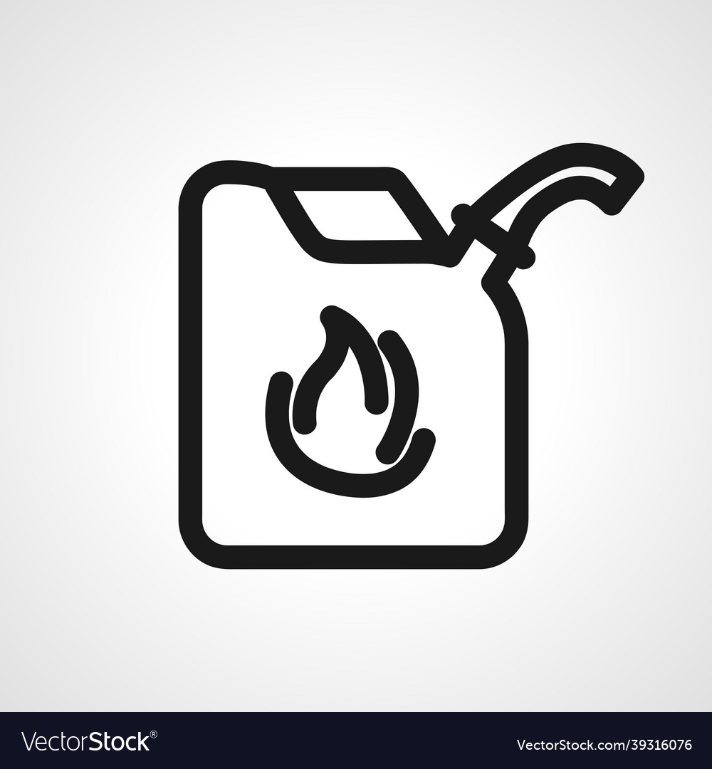 Gas canister with flame line icon