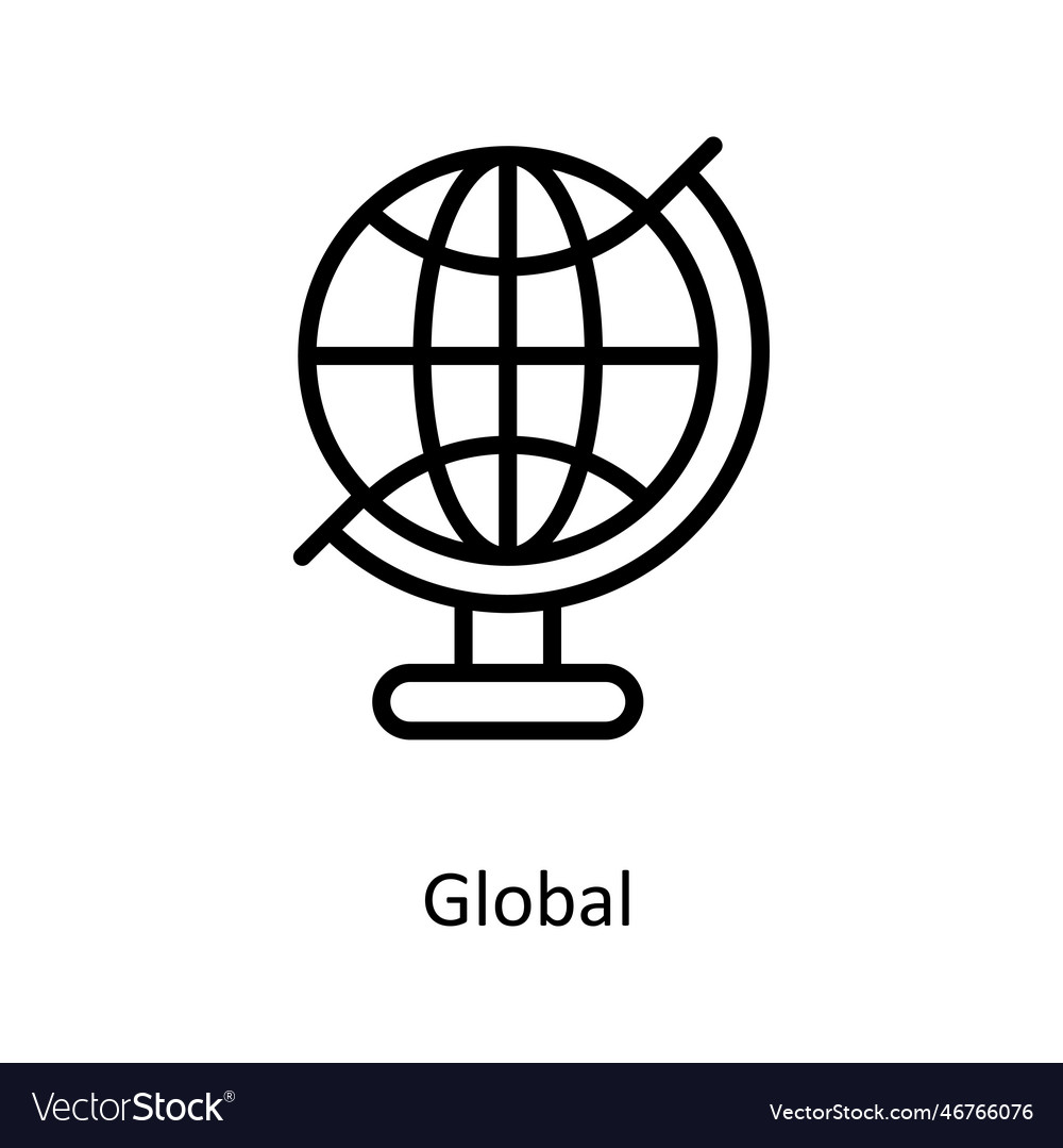 Global outline icons simple stock illus