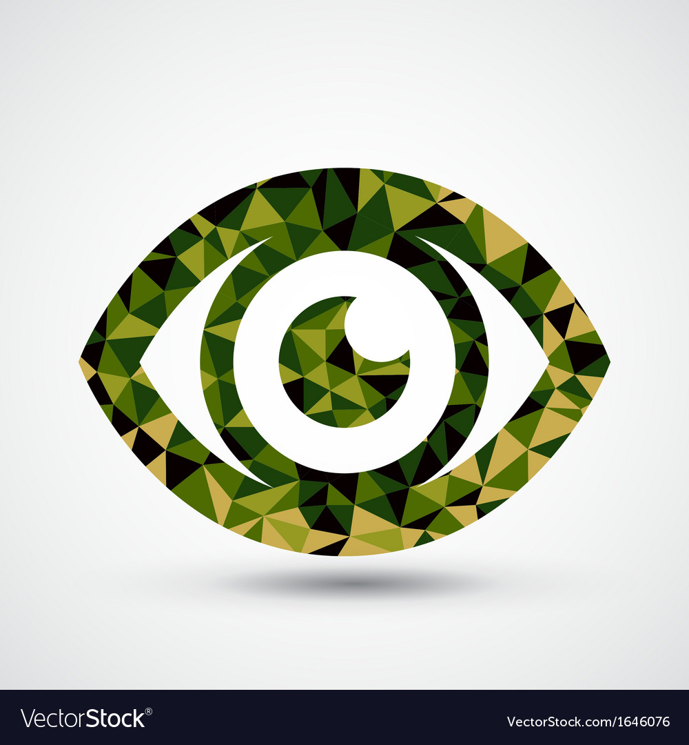 Green eye triangle pattern design Royalty Free Vector Image