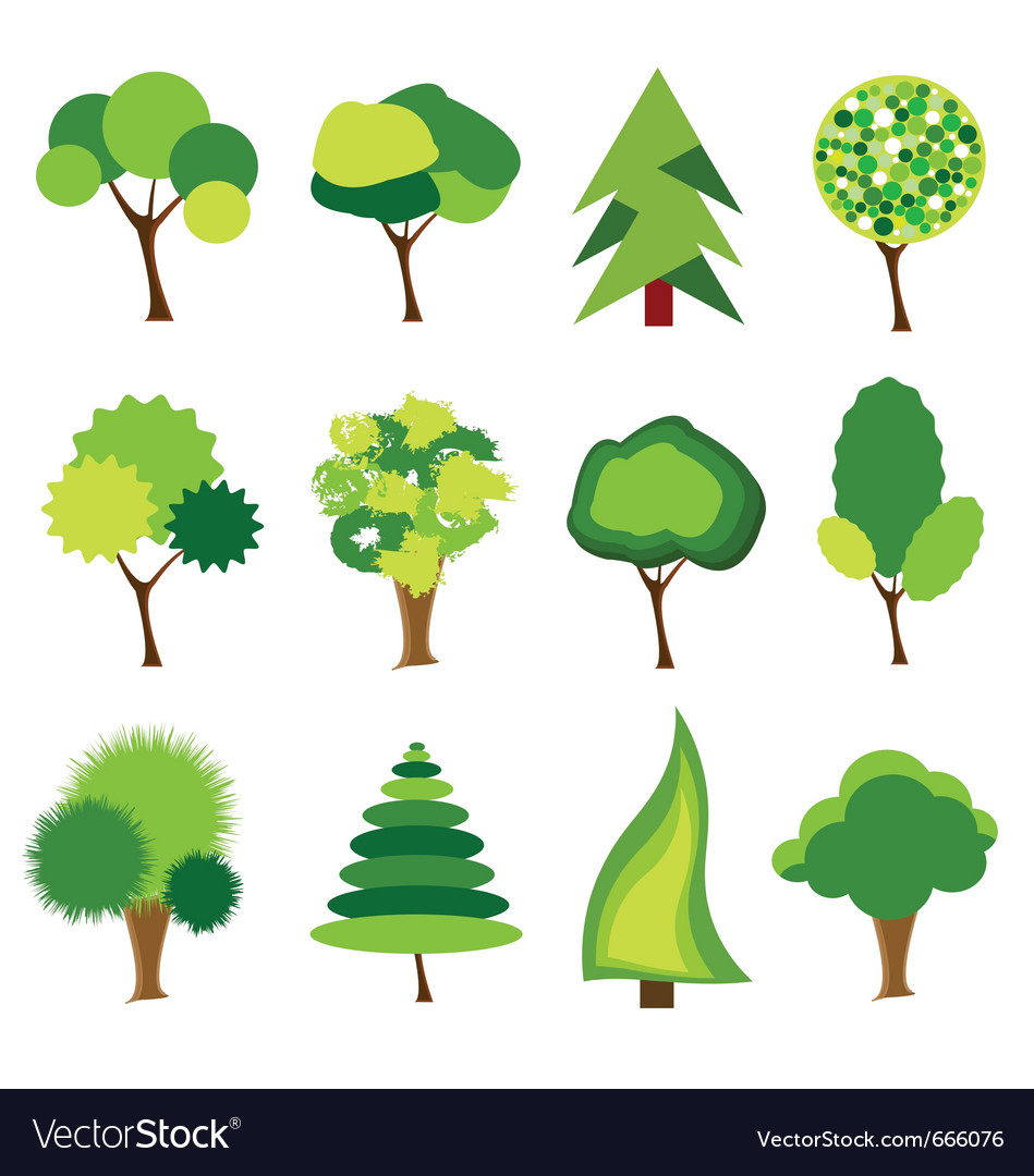 Green trees Royalty Free Vector Image VectorStock