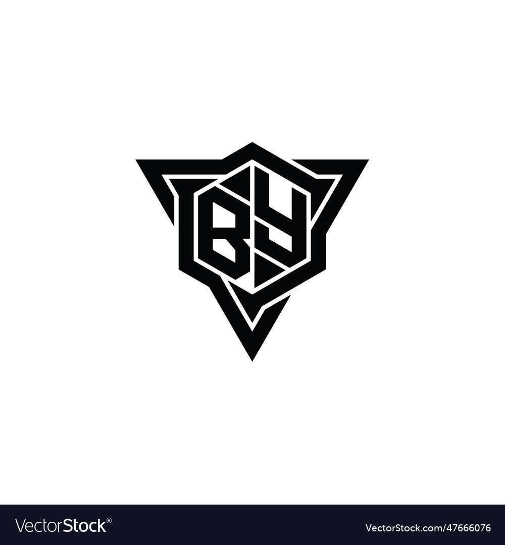 Logo monogram hexagon shape with triangle outline
