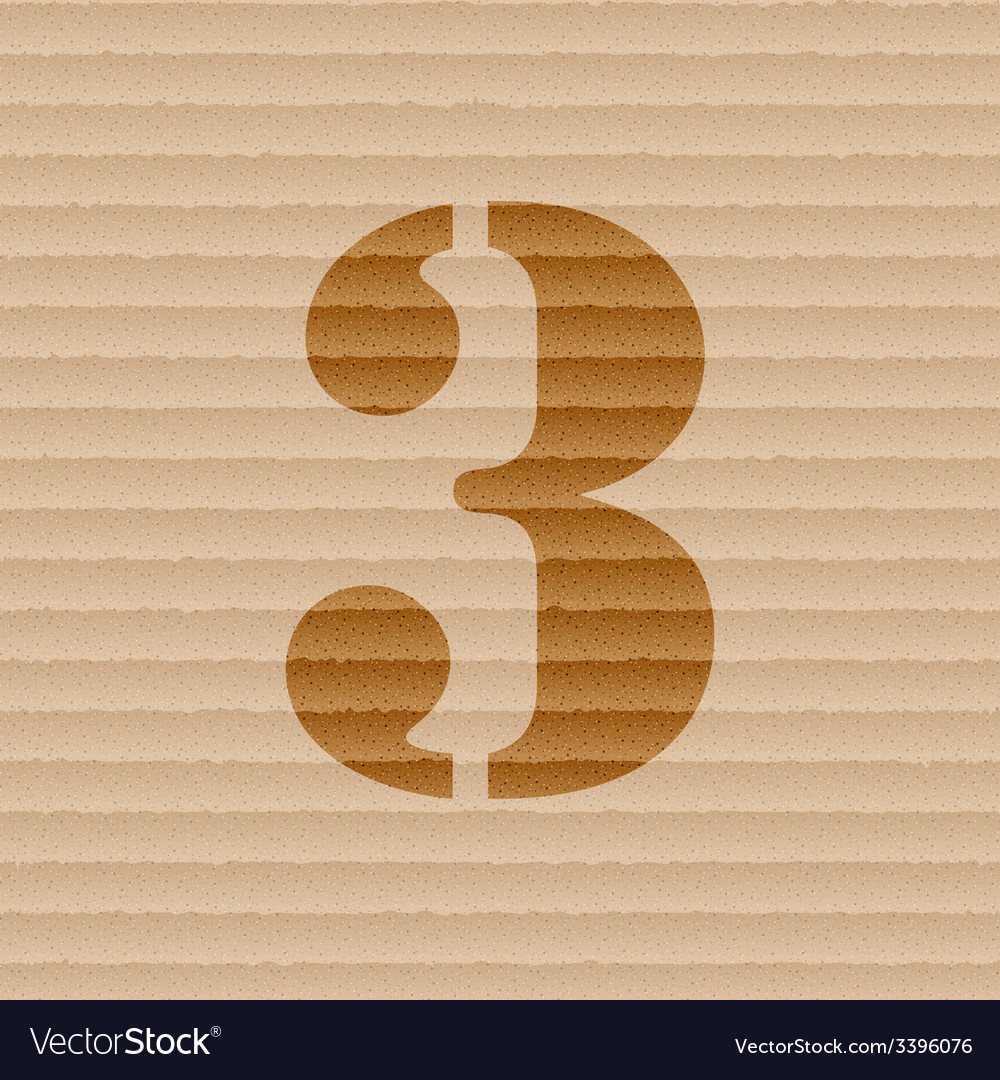 Number three icon symbol flat modern web design