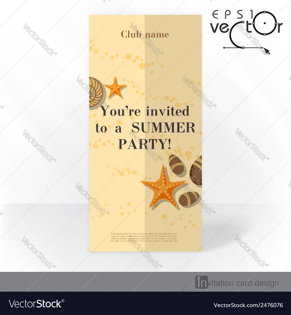 Party invitation card design template Royalty Free Vector