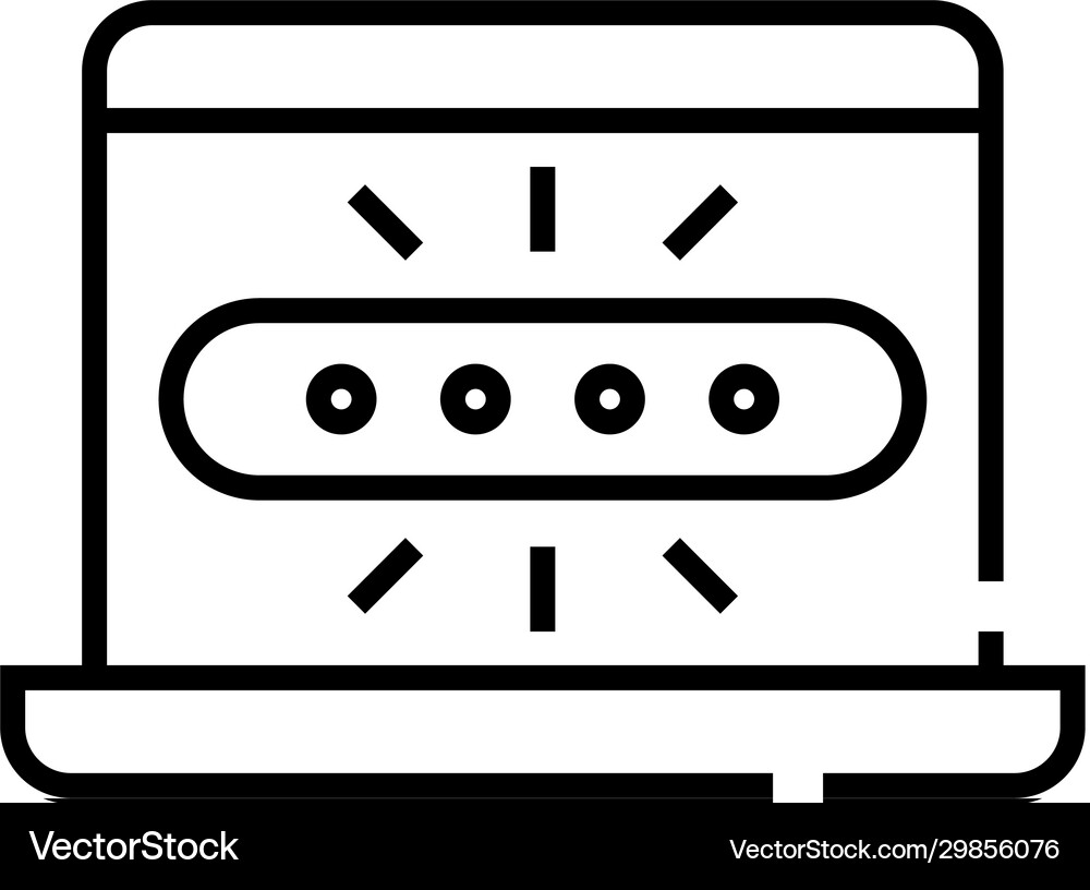 Password changing line icon concept sign outline Vector Image