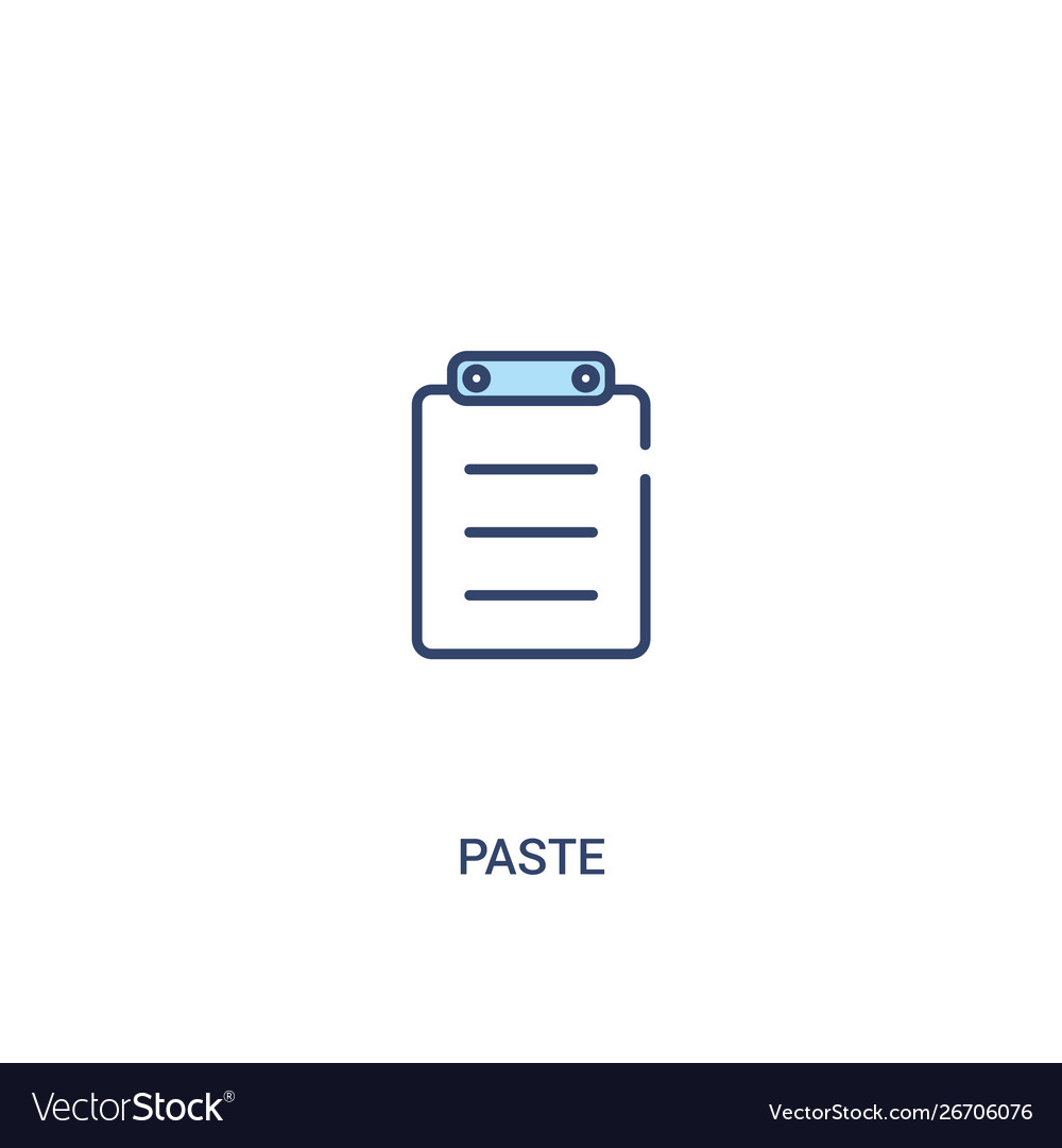 Paste concept 2 colored icon simple line element vector image Paste concept 2 colored icon simple line element