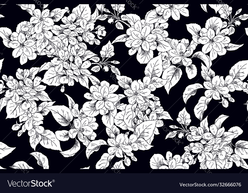 Seamless apple blooming background 1