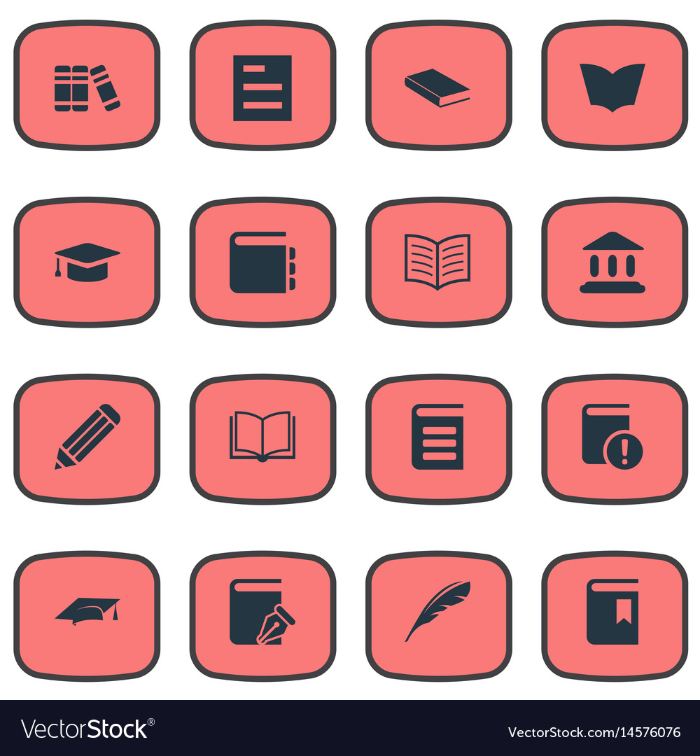 Set of simple reading icons
