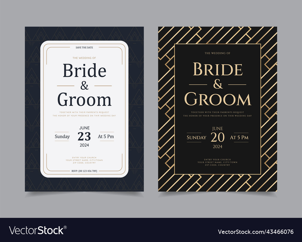 Wedding invitation card template background Vector Image