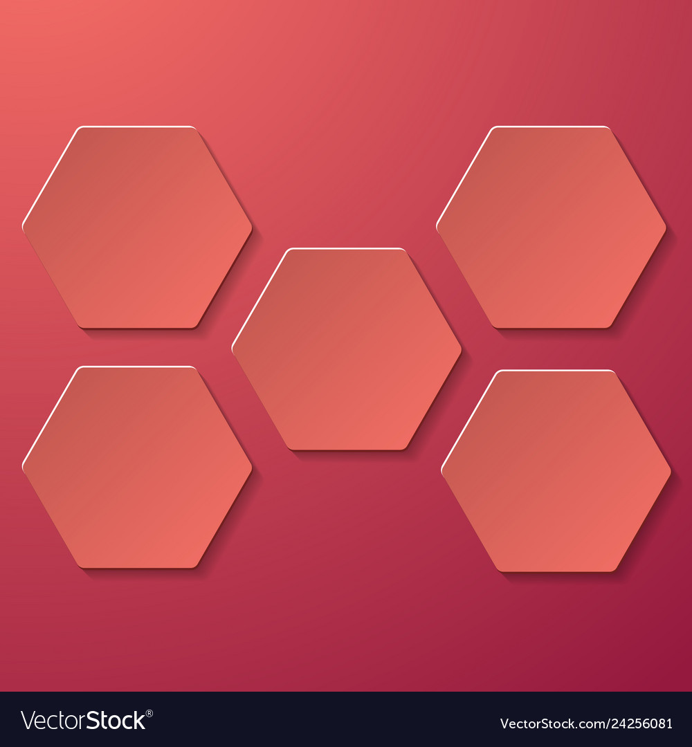 Abstract creative image with five hexagons