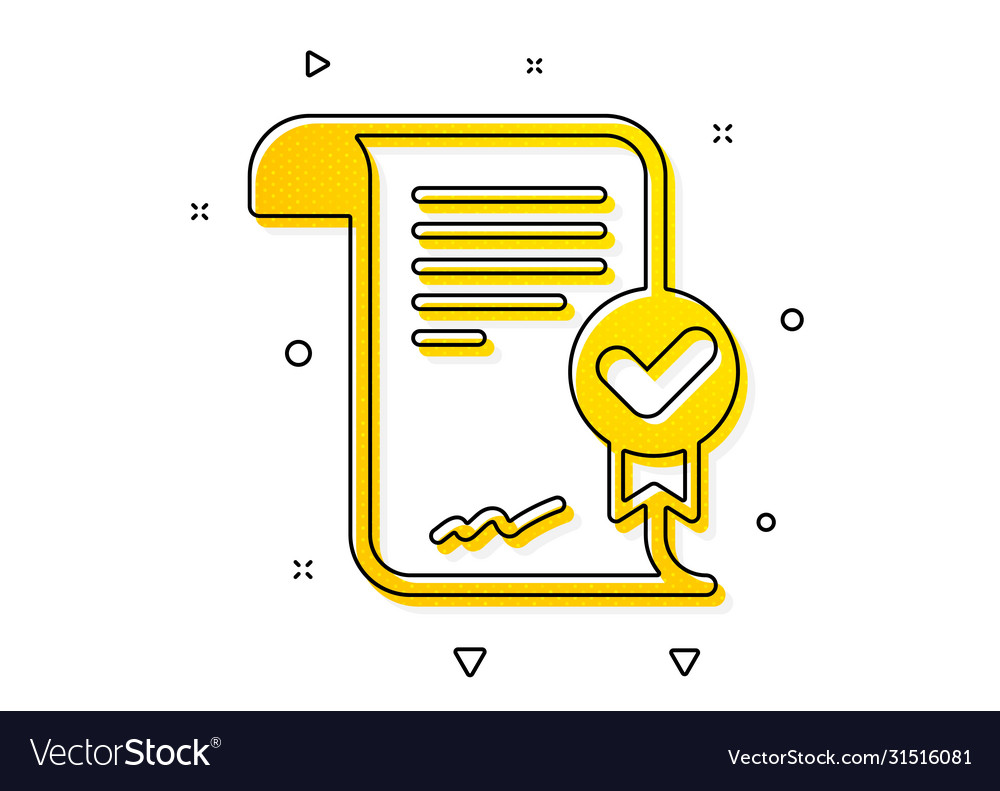 Approved agreement icon verified document sign Vector Image