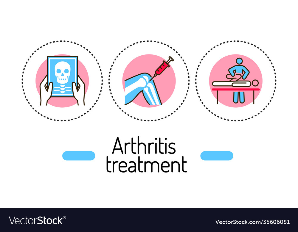 Arthritis treatment outline concept medical help Vector Image