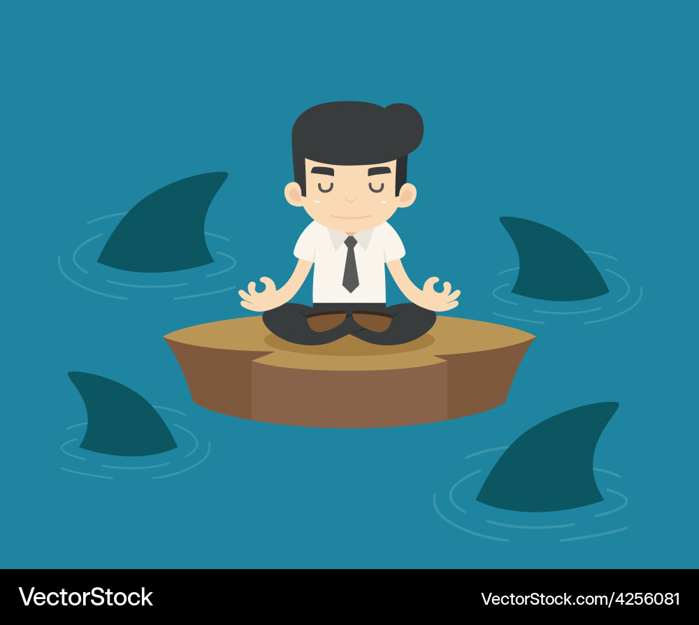 Businessman in a risky situation Royalty Free Vector Image