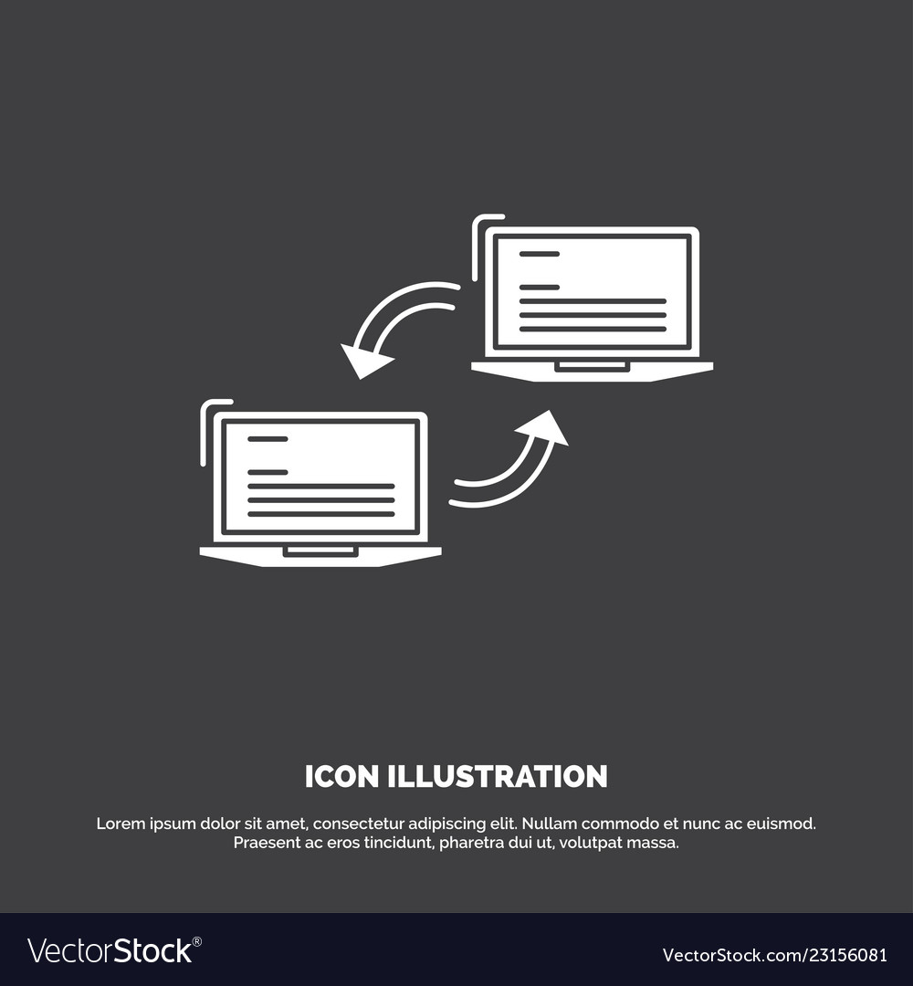 Computer connection link network sync icon glyph Vector Image Computer connection link network sync icon glyph