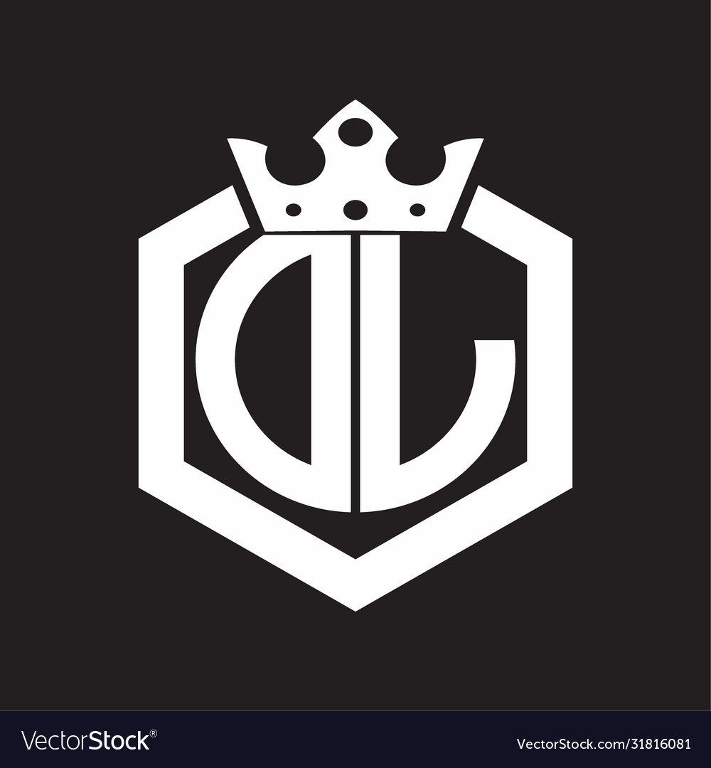 Dl logo monogram rounded hexagon shape