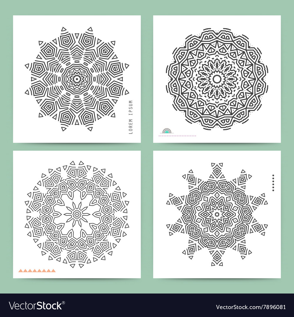 Ethnic mystical pattern with triangle and circles vector image Ethnic mystical pattern with triangle and circles